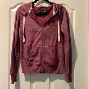 Roots original full zip hoodie with thumb holes.